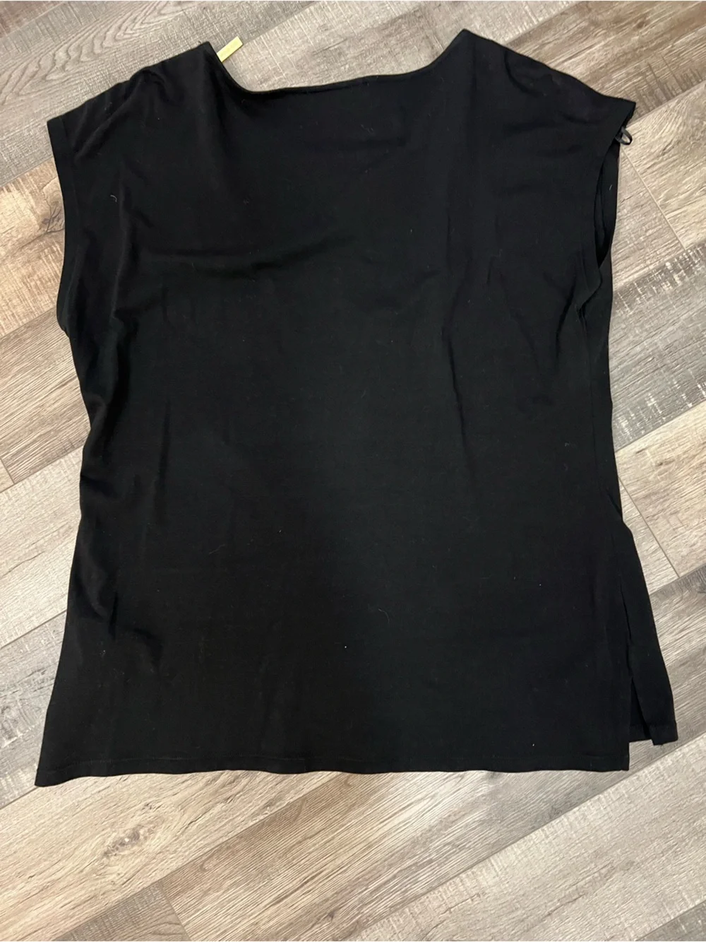 Michael Kors Black Sleeveless Top with Gold Zip Accents size L EUC